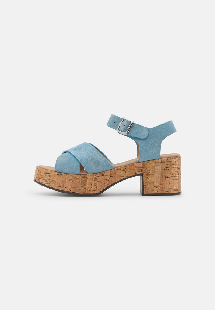 Sandales Anna Field LEATHER Block heel platform Boucle Bleu Clair Femme | IPG-9945713